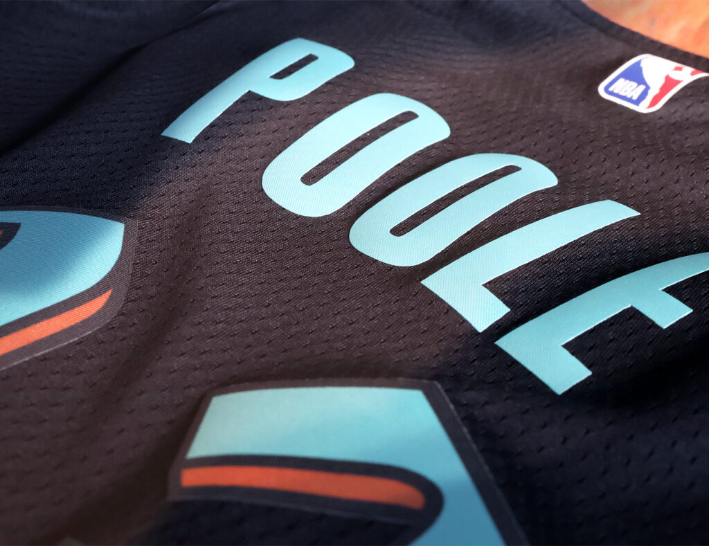 Image showing the name Poole on an NBA jersey