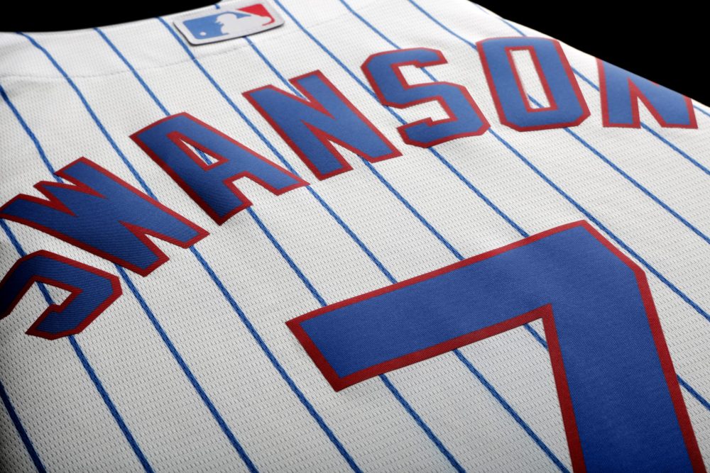 Image showing an MLB jersey with Swanson 7 on the back