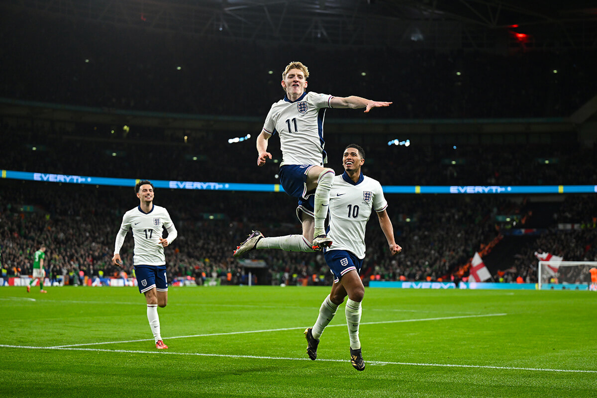 Image showing three england players celebrating