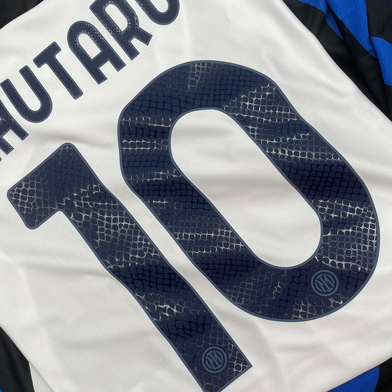 Image showing detailed Ultratex textured transfers on an Inter Milan jersey
